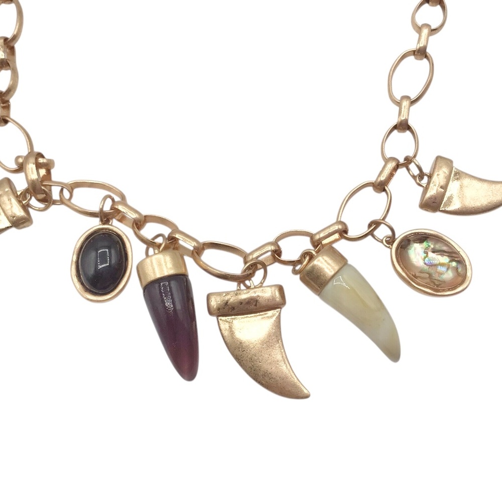 NWT Song of Style Gold Charm Necklace, Boho Talisman Pendant Necklace - Picture 6 of 15